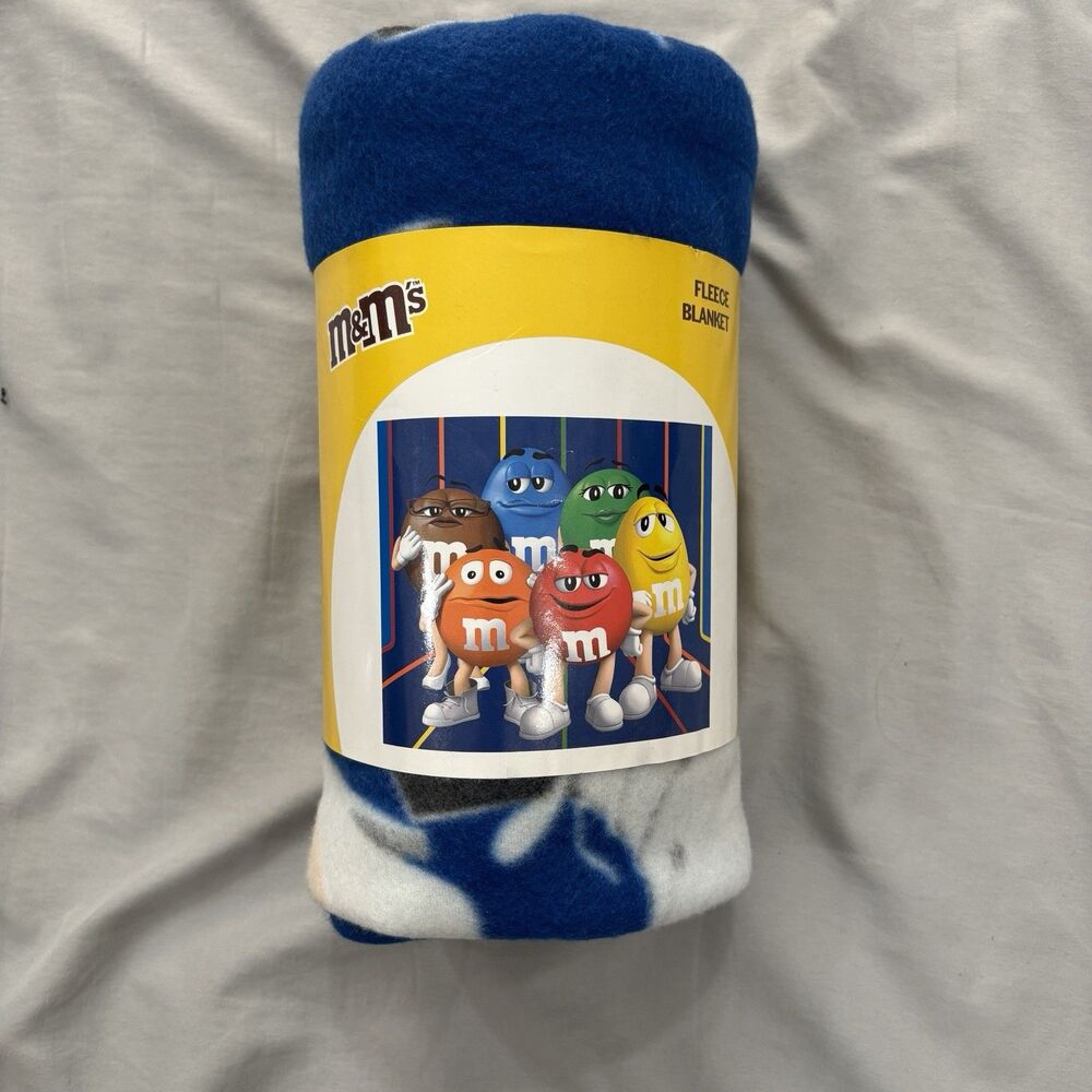 M&Ms World Fleece Throw Blanket 50"x60" M&M Characters Blue